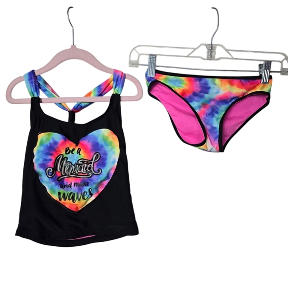 Limited Too Be A Mermaid And Make Waves Tankini Top & Bottoms 2 Piece Swimwear - Picture 1 of 9